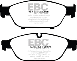 EBC Redstuff Ceramic Low Dust Front Brake Pads for Audi A6 Quattro and A7 Quattro * Part Number EBCDP32086C