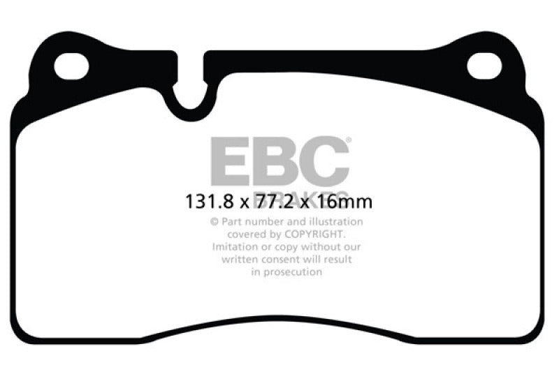 EBC Yellowstuff Front Brake Pads for Audi TT RS 2012-2014 * High-Performance Street and Track Use