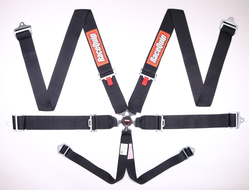 RaceQuip Black SFI CAMLOCK 6-Point PD Lap Seat Belt (Part RQP743003)