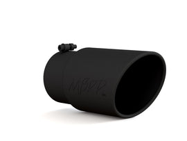 MBRP Universal 6-inch Diameter Black Exhaust Tip with Angled Rolled End, 12-inch Length