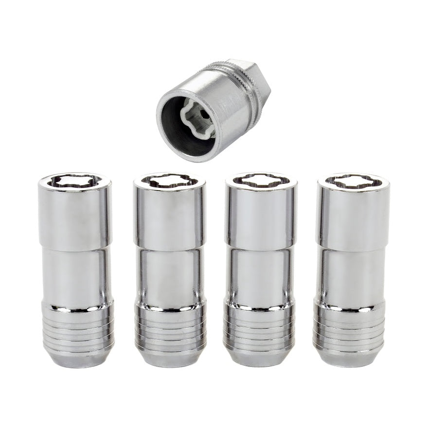 McGard Chrome Cone Seat Wheel Lock Nut Set M14 x 2.0 - 4 Pieces with Key for Ford and Lincoln Vehicles