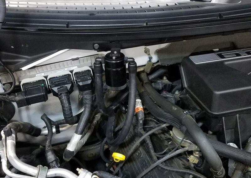 J&L JLT3036P-B Oil Separator 3.0 Passenger Side, Black Anodized for 2011-2014 Ford F-150 5.0L and 6.2L/SVT Raptor
