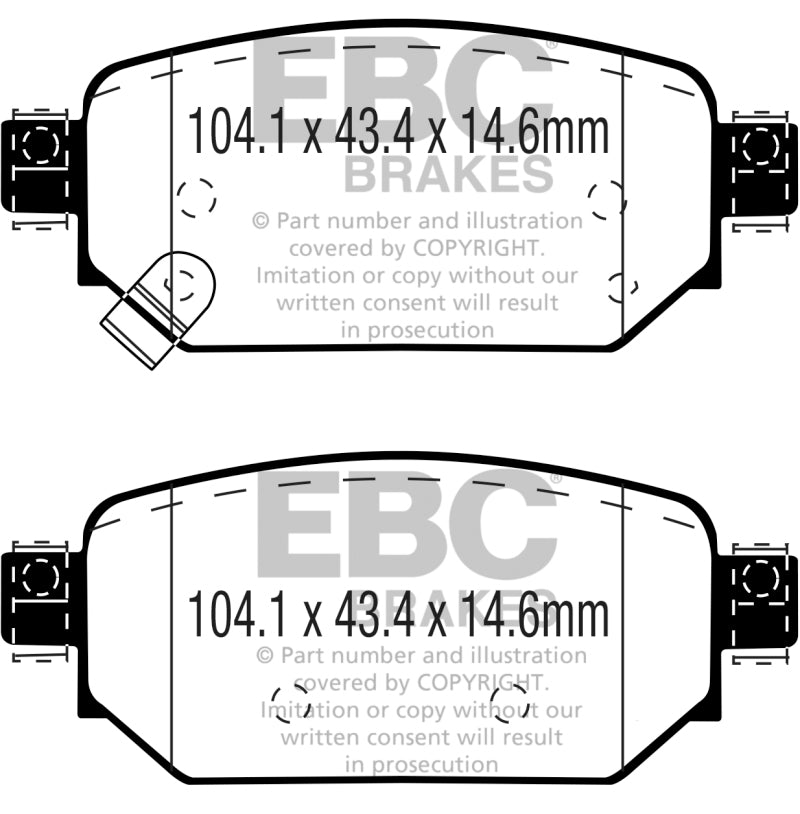 EBC Redstuff Ceramic Low Dust Rear Brake Pads for Mazda 3 2017-2019