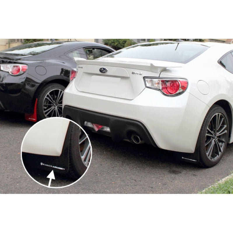Rally Armor UR Series Black and White Logo Mud Flaps for Subaru BRZ and Toyota FR-S