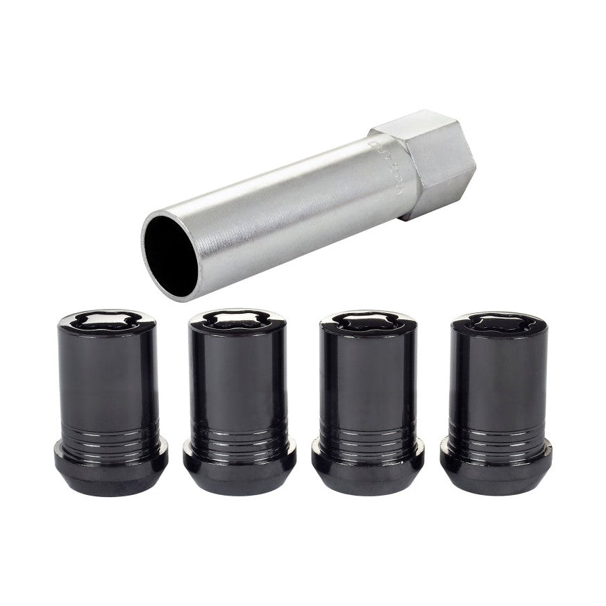 McGard Black Tuner Style Cone Seat Wheel Lock Set for Nissan Maxima M12 x 1.25 Thread (4 Locks + 1 Key)