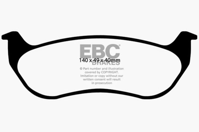 EBC Yellowstuff Rear Brake Pads for 2005-2006 Jeep Wrangler * High-Performance Street and Track Use