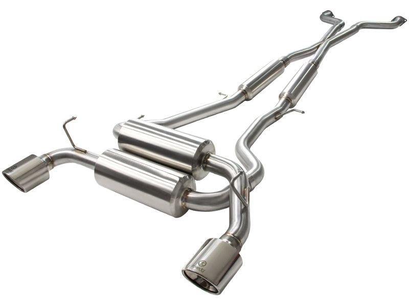 aFe Takeda 2-1/2 Inch 304 Stainless Steel Cat-Back Exhaust System with Polished Tips for Infiniti G37 and Q60