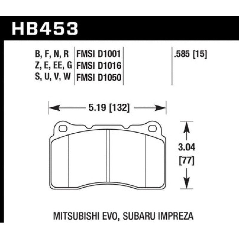 Hawk Performance - ER-1 Front Motorsport Brake Pads for 03-06 Mitsubishi Evo / 04-09 Subaru STI / 10+ Chevrolet Camaro SS with Brembo Brakes