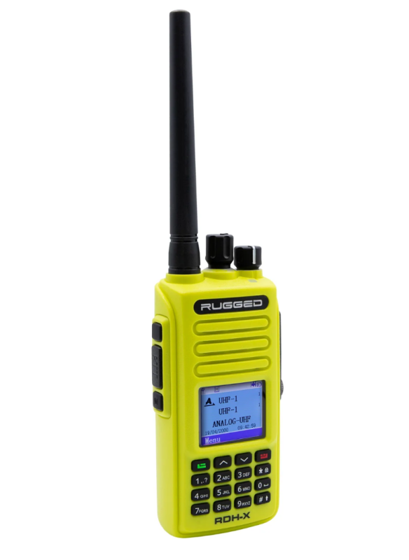 Rugged Radios Waterproof Rugged RDH-X Bus Band 2-Way Radio - Digital and Analog, Safety Yellow