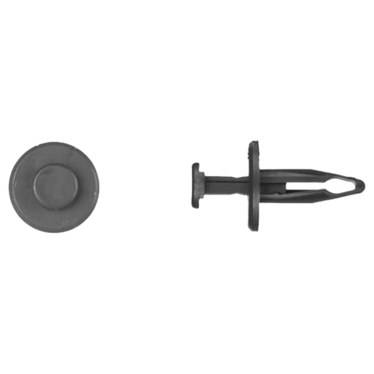 Black Nylon Push Type Ret 1/4" Hole Size 13/16" Stem