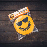 KC HiLiTES Retro 8-inch Yellow Vinyl Light Cover with 'The Original' Smiley Face Logo, Pair