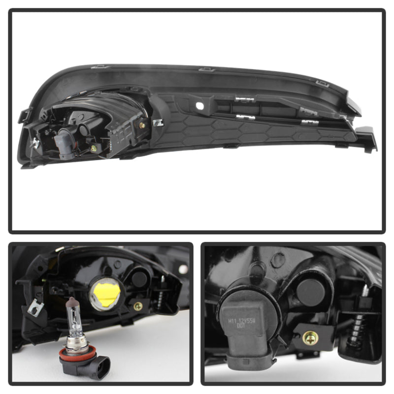 Spyder OEM Yellow Fog Light with Switch for Honda Civic 2013-2015 * Model FL-HC2013-4D-Y