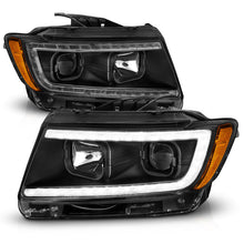 Load image into Gallery viewer, ANZO 11-13 Jeep Grand Cherokee Projector Headlights with Light Bar Switchback, Black Housing