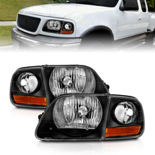 Load image into Gallery viewer, ANZO Crystal Headlights for Ford F-150 1997-2003 with Black Housing and Clear Lenses