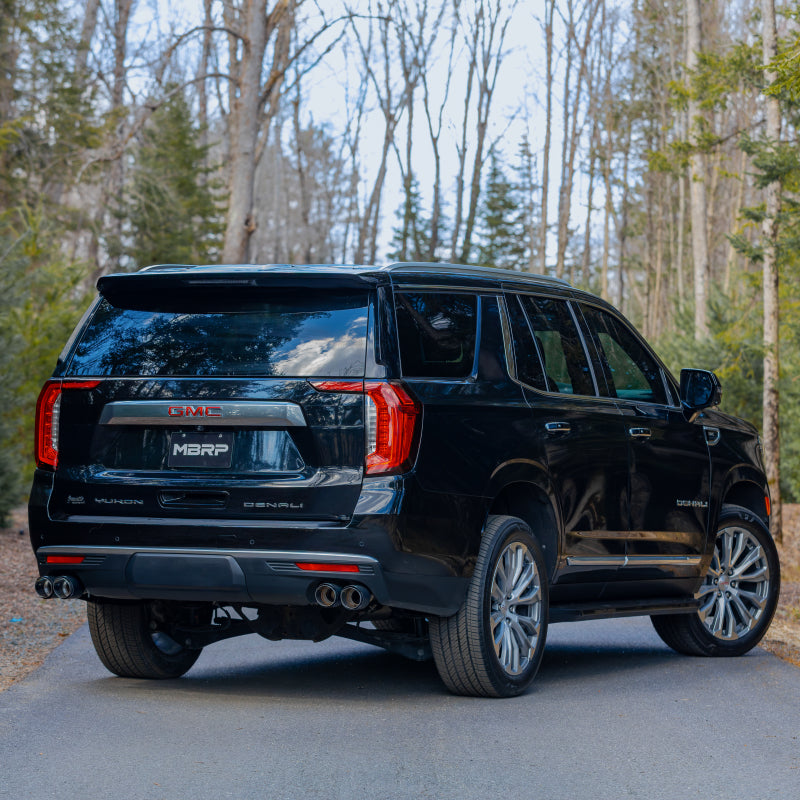 MBRP Armor Lite Series T304 Stainless Steel Dual Split Cat-Back Exhaust System with Quad Carbon Fiber Tips for 2021-2023 Chevrolet Tahoe and GMC Yukon