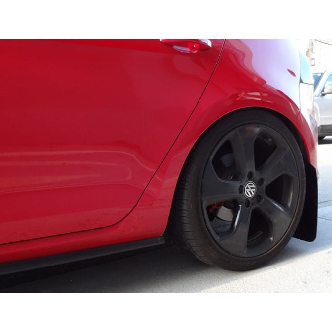 Rally Armor UR Series Mud Flaps for 2015-2016 Volkswagen Golf and Golf SportWagen – Black with White Logo