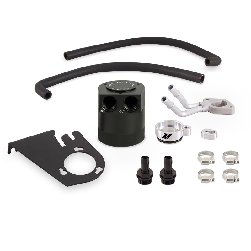 Mishimoto 11-16 Ford 6.7L Powerstroke Baffled Oil Catch Can Kit with High-Flow Ventilation and Steel Mounting Bracket