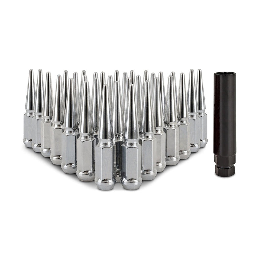 Mishimoto Steel Spiked Lug Nuts M14 x 1.5 – Chrome, 32-Piece Set