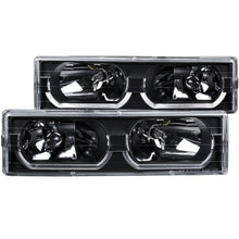 Load image into Gallery viewer, ANZO 1988-1998 Chevrolet C1500 Crystal Headlights with Black Housing and Low Brow - Pair