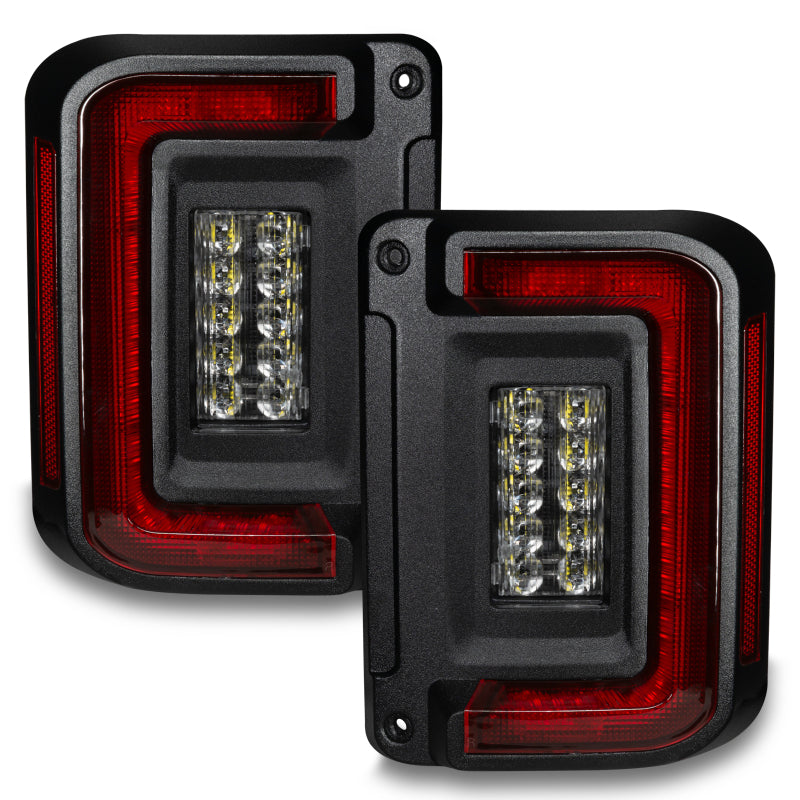 Oracle Lighting Jeep Wrangler JK Flush Mount LED Tail Lights - Low Profile, High Power Reverse and Signature Perimeter Lighting