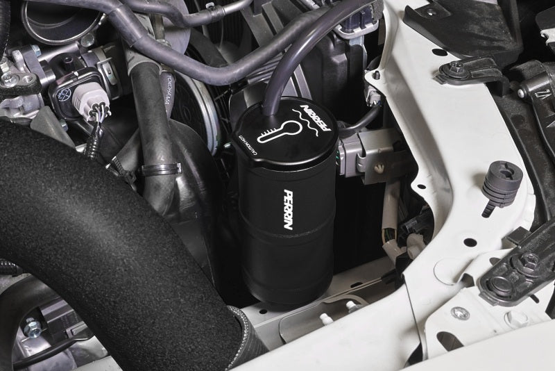 Perrin Performance Black Coolant Overflow Tank for Subaru WRX, STI, BRZ, GR86, FRS, and 86 - Part ASM-ENG-505BK