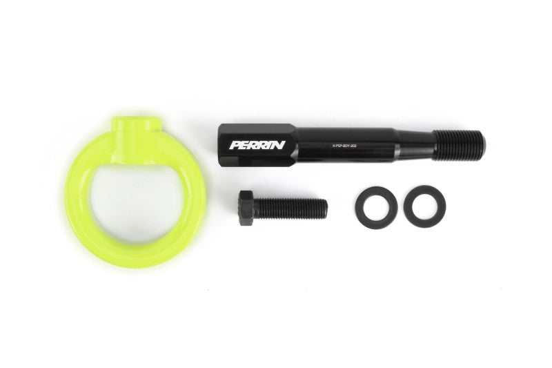 Perrin Performance Front Tow Hook Kit for Subaru WRX, STI, Crosstrek, and Impreza - Neon Yellow