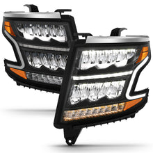 Load image into Gallery viewer, ANZO 15-20 Chevy Tahoe and Suburban LED Headlight Set with Sequential Amber and Black Housing