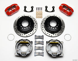 Wilwood Dynapro Low-Profile 11-Inch P-Brake Kit with Red Calipers for Small Ford 2.50-Inch Offset