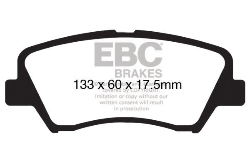 EBC Redstuff Ceramic Low Dust Front Brake Pads for Hyundai Elantra Models * Part Number EBCDP31874C