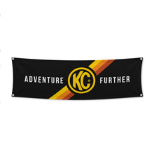 Load image into Gallery viewer, KC HiLiTES 17-inch x 60-inch Black and Yellow Vinyl Banner with Grommets