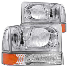 Load image into Gallery viewer, ANZO 2000-2004 Ford F-250 Super Duty Crystal Headlight Set with Chrome Housing (Pair)