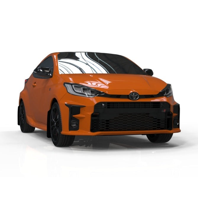 Rally Armor 20-25 Toyota GR Yaris Red Mud Flap with White Logo - Durable Polyurethane Vehicle Protection