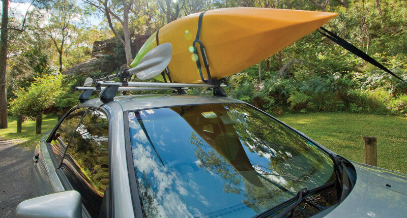 Rhino-Rack Fixed J Style Kayak Carrier Pair - Side Loading Roof Rack Mount for Kayaks and Canoes