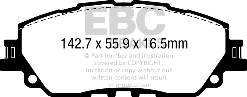 EBC Yellowstuff Front Brake Pads ebcDP42378R for 2018+ Toyota Avalon and Camry