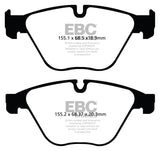 EBC Redstuff Ceramic Low Dust Front Brake Pads for BMW 535i and Chevrolet Impala