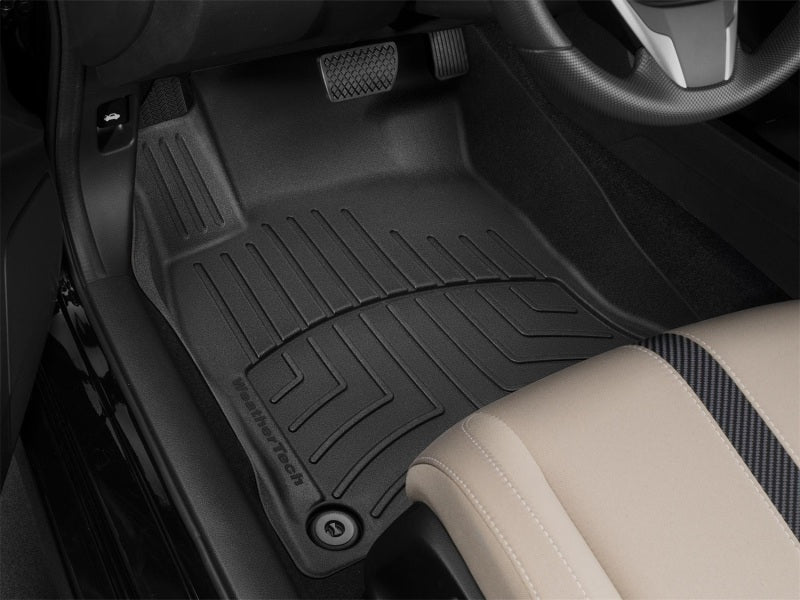 WeatherTech FloorLiner HP for 2016-2017 Honda Civic Hatchback - Custom Front Floor Protection in Black