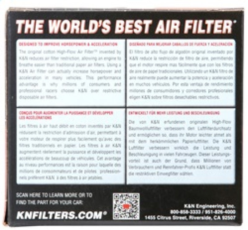 K&N Engineering Universal Rubber Air Filter Part KNNU-0500 for Suzuki GT750 Le Mans (1973-1977)