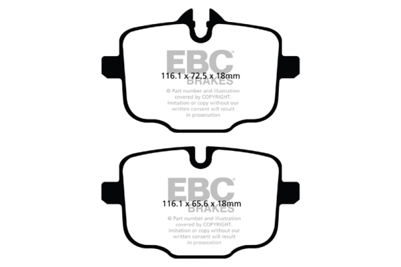 EBC Yellowstuff Rear Brake Pads for BMW M3/M4 3.0TT (G80/G82/G83) * High-Performance Street and Track Use