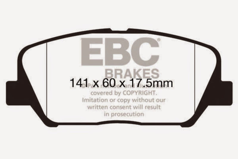 EBC Yellowstuff Front Brake Pads for Hyundai Veloster 2013-2015 and Kia Forte Koup
