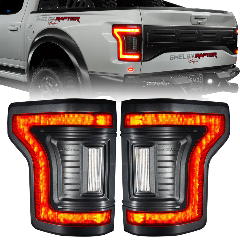 Oracle Lighting Black Series Flush Style LED Tail Lights for 2015-2020 Ford F-150 with Tinted Lens