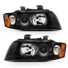 Load image into Gallery viewer, ANZO 2002-2005 Audi A4 Projector Headlight Set Black G2 Halogen - Pair