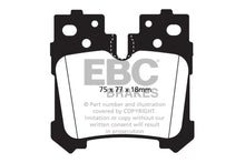 Load image into Gallery viewer, EBC Yellowstuff Rear Brake Pads for Lexus LS460 and LS600h, Part Number ebcDP41812R