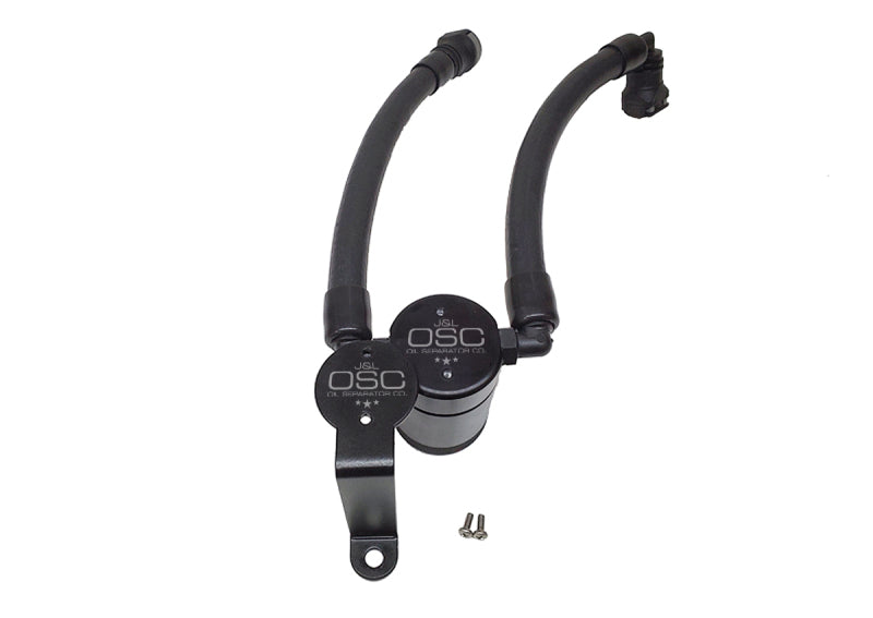 J&L JLT3040P-B 3.0 Oil Separator for 2007-2014 Ford Mustang GT500, Passenger Side Remote Mount, Black Anodized