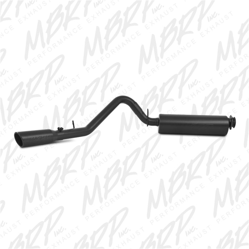 MBRP Armor BLK Series Cat Back Exhaust System for 2002-2006 Jeep Wrangler 2.5L & 4.0L - Black Coated, Single Side Exit