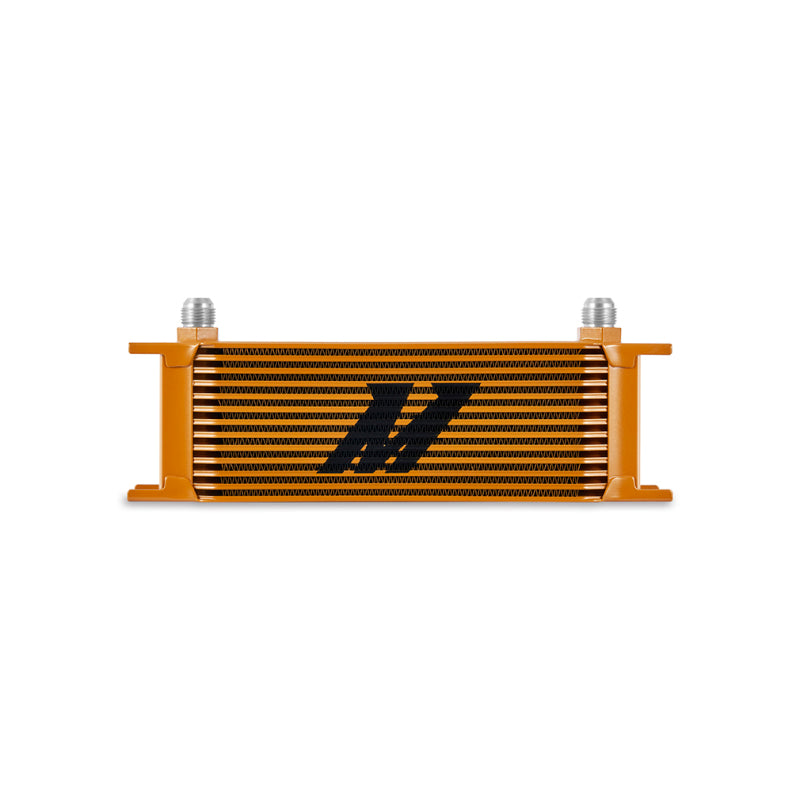 Mishimoto Universal 13-Row Oil Cooler in Gold for Enhanced Engine Cooling