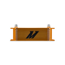 Load image into Gallery viewer, Mishimoto Universal 13-Row Oil Cooler in Gold for Enhanced Engine Cooling