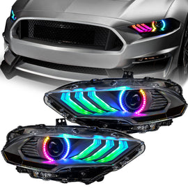 Oracle Lighting 18-23 Ford Mustang Black Series Dynamic ColorSHIFT LED Headlights with Sequential Turn Signal