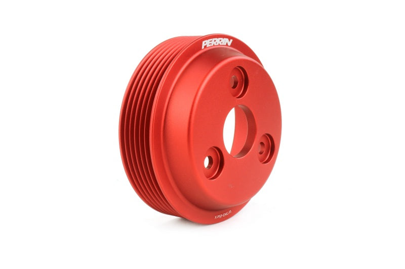 Perrin Performance Lightweight Water Pump Pulley for Subaru WRX, Crosstrek, LGT, OBXT, FXT - Red Part Number PSP-ENG-112RD