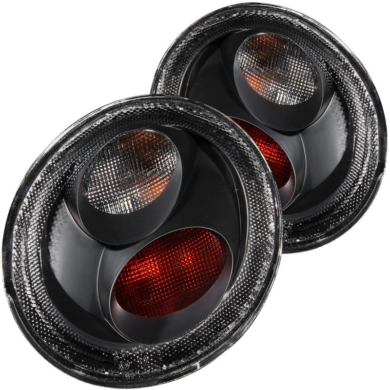 ANZO 1998-2005 Volkswagen Beetle Tail Light Assembly with Clear Lens and Black Housing - Pair