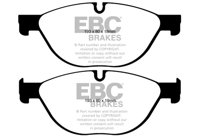 EBC Greenstuff 2000 Series Front Brake Pads for BMW 5 Series (2010-2013) * Enhanced Street Performance